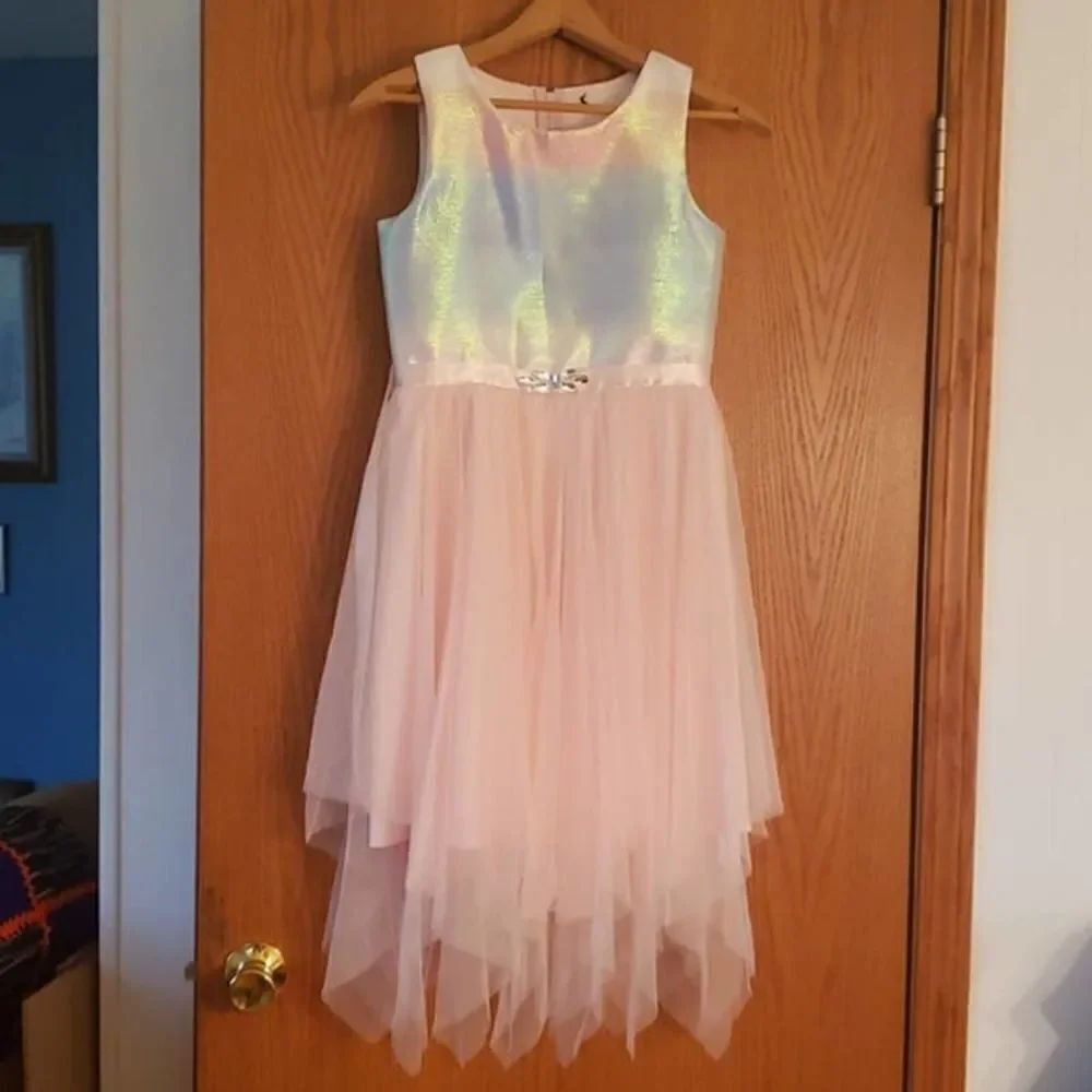 BeautifulΒ Pink BlueβIridescent Semi-Formal Dress Sz Lβ(10/12)